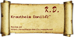 Krautheim Daniló névjegykártya